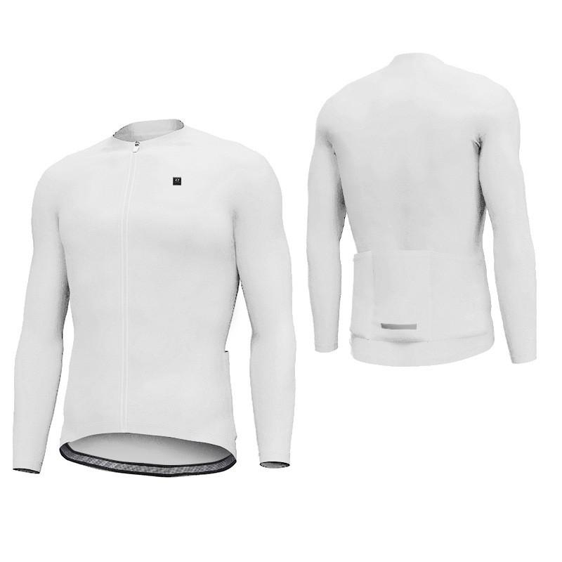 Mens Cycling Jersey Long Sleeve Breathable UV Protection Road Mountain Bike Apparel Medium белый