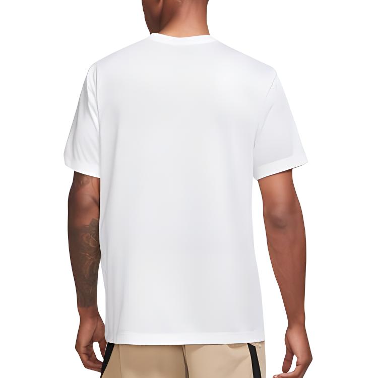 Nike Logo Printed Loose Fit Round Neck Short Sleeve T-Shirt Men Tops White DX0989-100