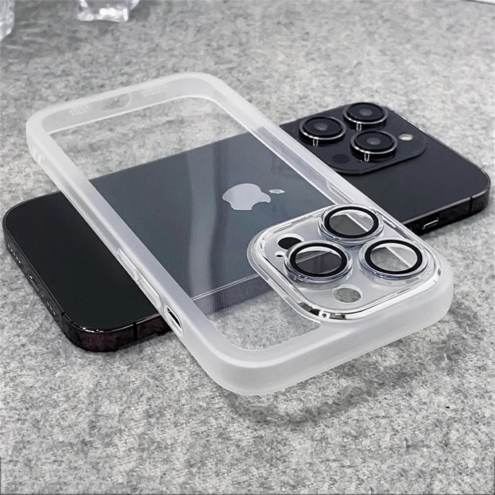Nárazuvzdorný silikonový nárazník Průhledné pouzdro na telefon Pro iPhone 17 Pro 16 15 14 13 12 11 Pro Max Ochrana fotoaparátu Průhledný kryt