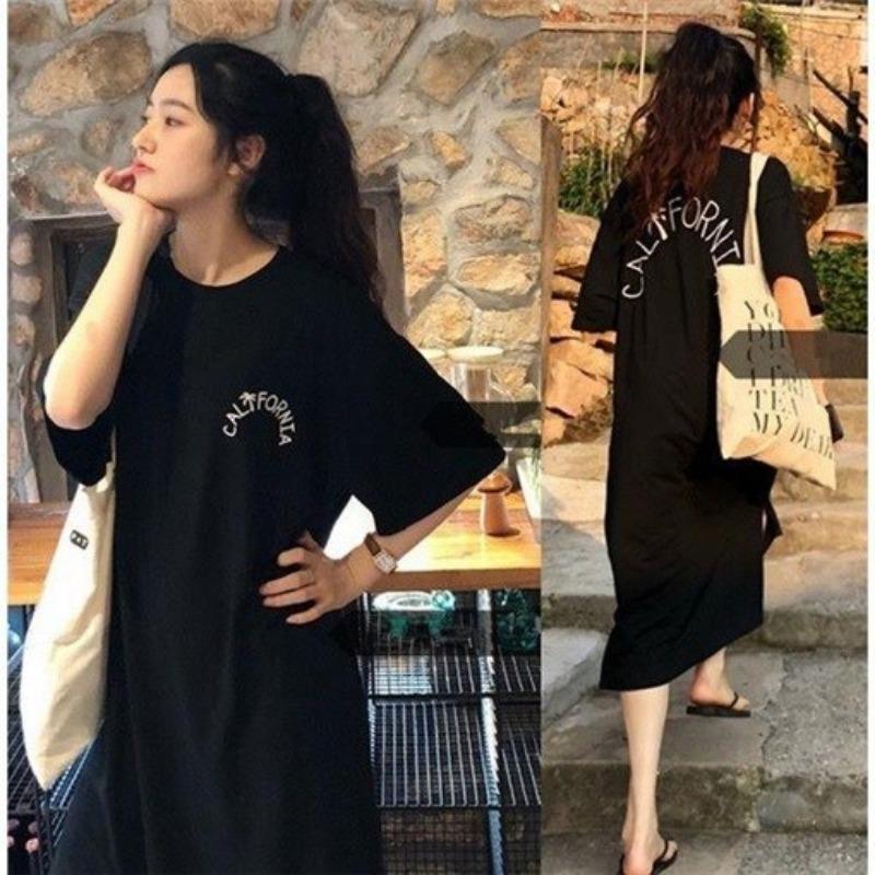 YYFS Women's Fashion Summer Spring 1/2 Sleeves O-Neck Loose Waistline Casual Dresses