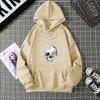 Autumn Winter Couple Style Sunflower Skull Print Hoodie Men Women Casual Simple Top Streetwear Sleeve Decorated Hoodie
