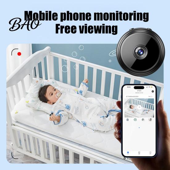 Indoor Mini Surveillance Camera A9 Smart Home Security Camera, 1080P Wireless WiFi Cam with Night Notifications Vision, Two-Way Audio, Motion