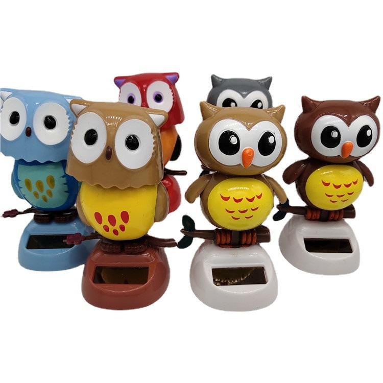 Creative 1Pc Funny Solar Owl Swinging Doll Dancing Swinging Animated Bobbleheads Ornament Toy Kids Desktop Car Dashboard Decor
