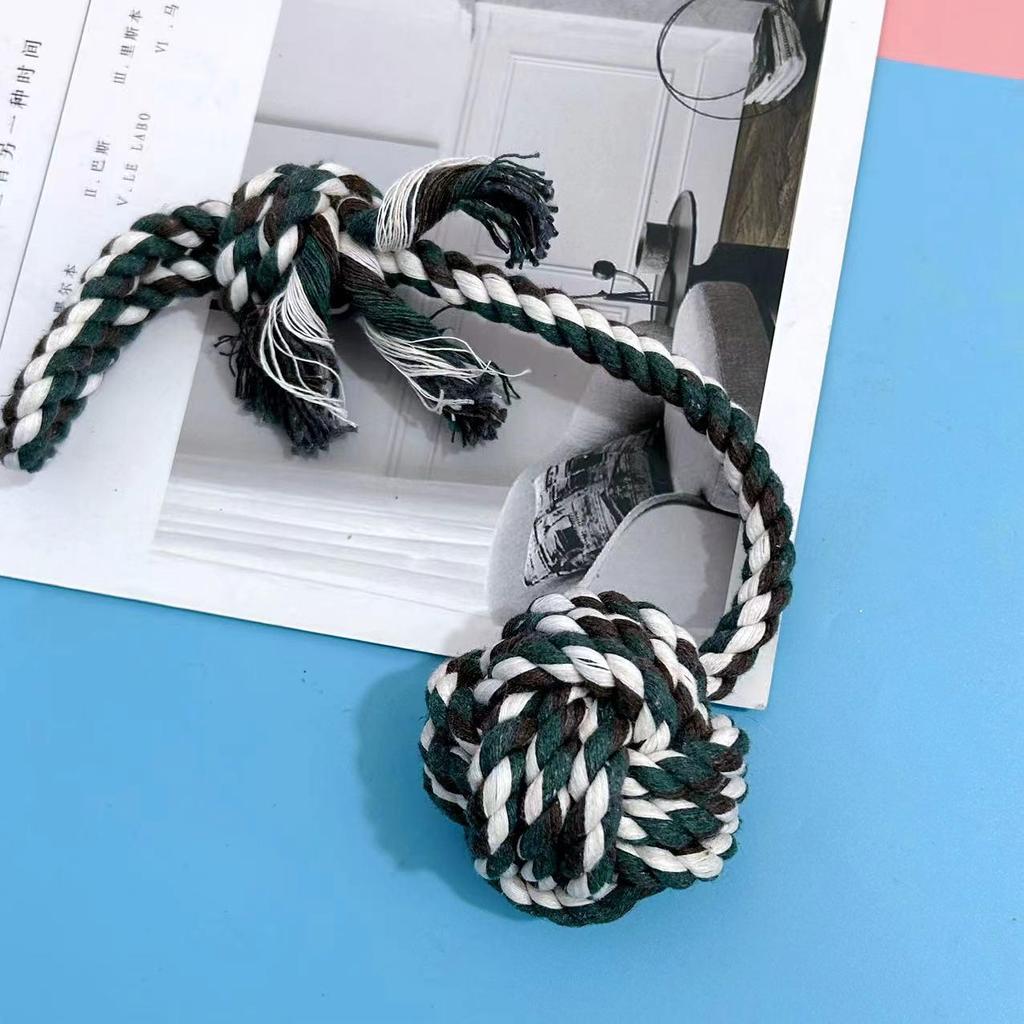 Hunde Baumwollseil Spielzeug - Handgezogener Hängeball zur Zahnreinigung und zum Training