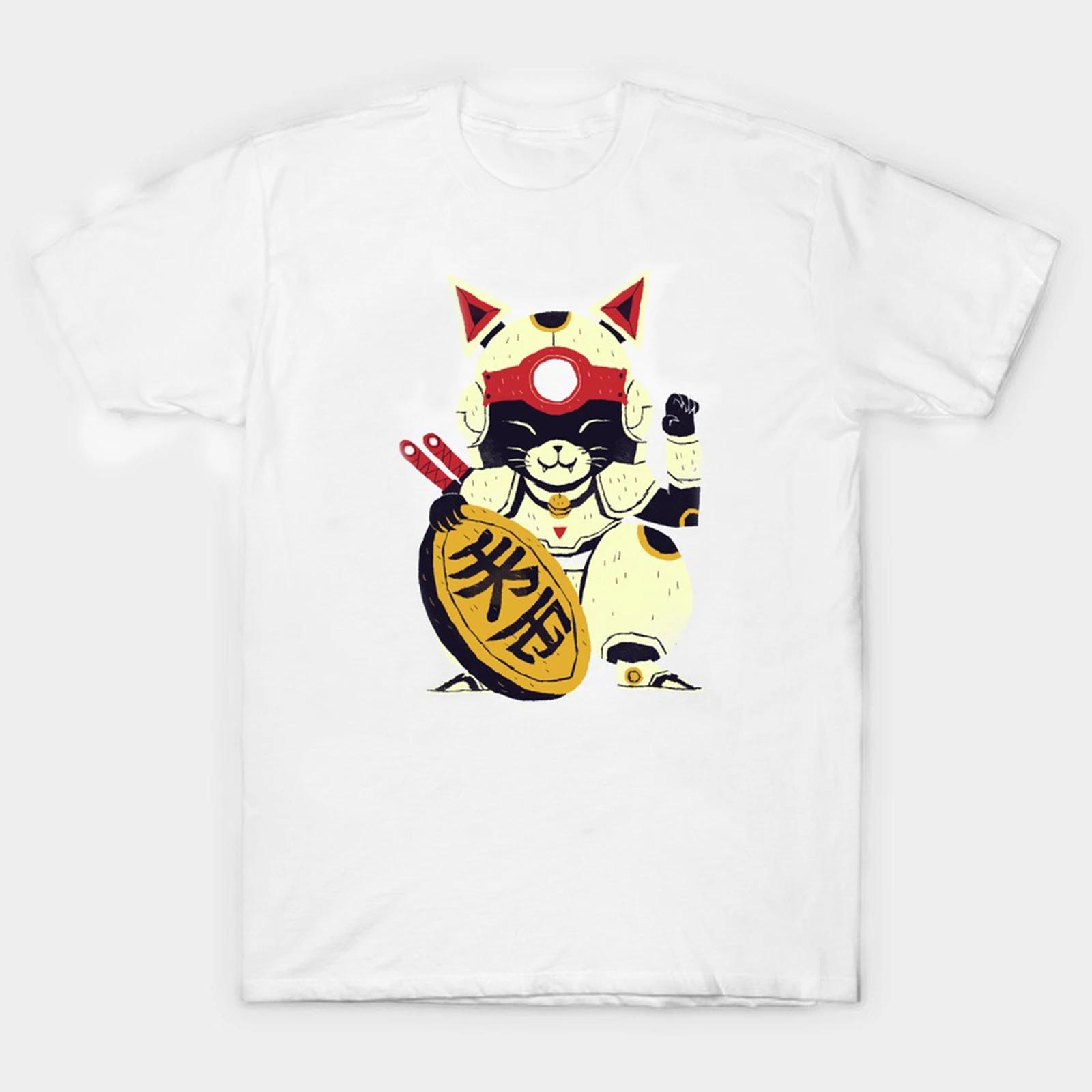 

Japan Harajuku Cartoon Cat Warrior T Shirt Short Sleeve 100 Cotton Casual Tshirts Loose Top Size S3XL S