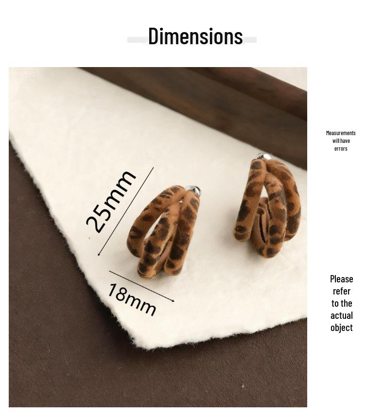 Leopard Print Plush Ear Cuffs: Vintage European-American Style Stud Earrings for Autumn/Winter