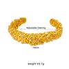 Crinkle zircon c-shape open bangle - 18k gold plated stainless steel, trendy and versatile jewelry