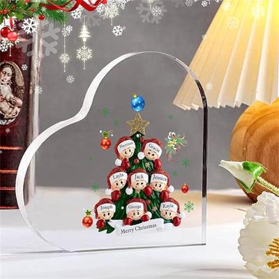 Christmas Decorations Indoor, Christmas Decor , Desk, Mantle, Shelf - Acrylic Heart Shaped Gifts For Women/Girls - Holiday Indoor Home Decor