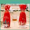 Weihnachtsdeko Rote Schneeflocke Flaschenhülle Mit Plüschdesign Für Feiertagsparty-Szene