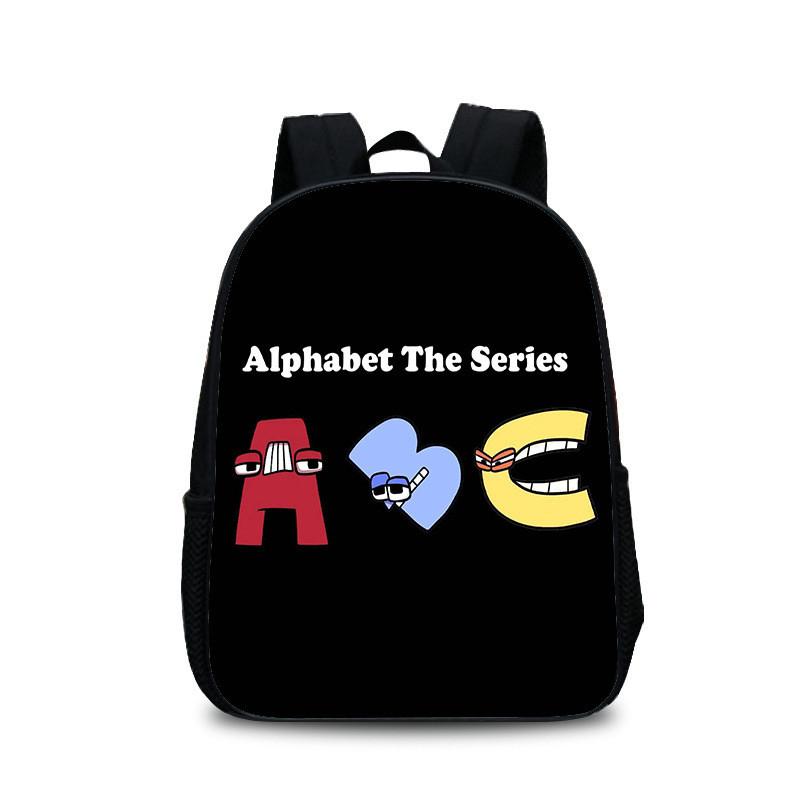 Zaino Alphabet Lore Per Studenti Borsa Scolastica in Nylon con Tasca Frontale e Spallacci Regolabili