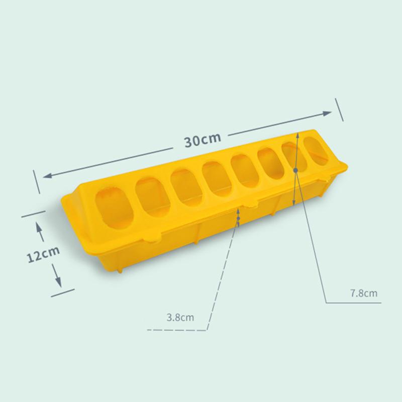 Thickened Bird  Food  Box Anti-throwing Design Convenient 3-hole Pressing Method Long Trough