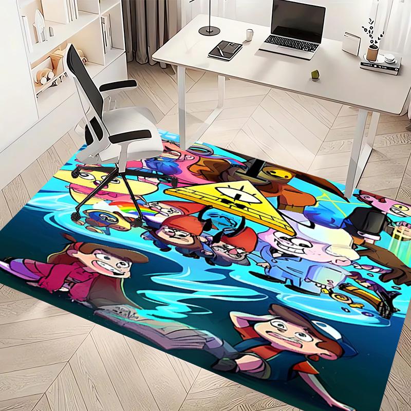 1pc Gravity Falls Print Area Rug - Soft, Washable Non-Slip Indoor Mat, Living Room, Home Office Decorative Rug,Office Decorative