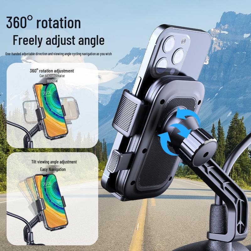 Universal Anti-Shake Electric Vehicle Handlebar Phone Holder with Shock Absorption