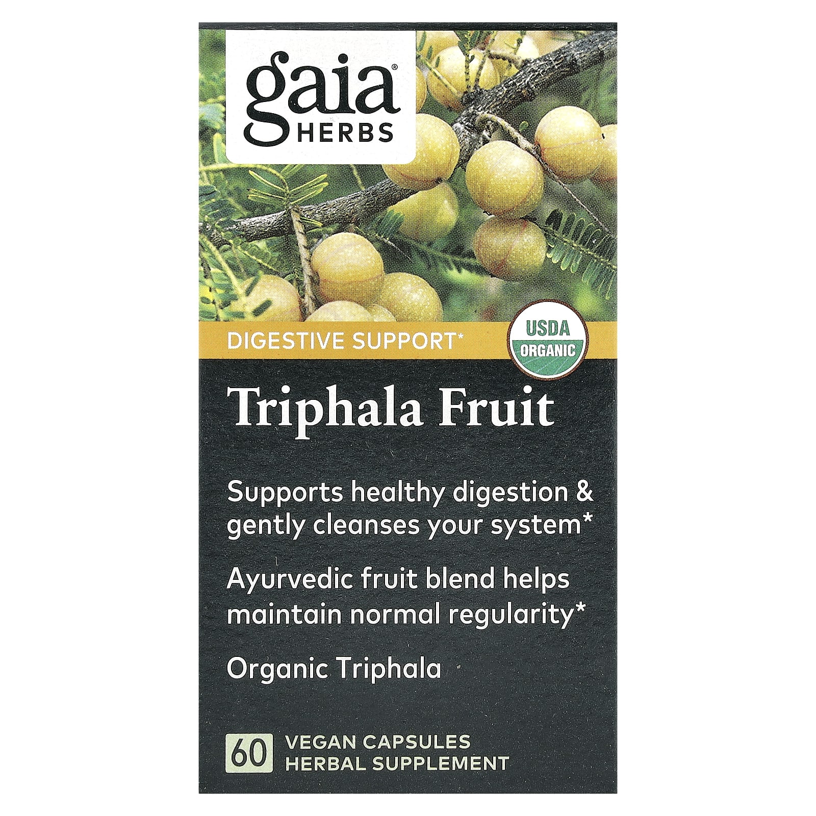 

Triphala Fruit, 60 Veggie Capsules