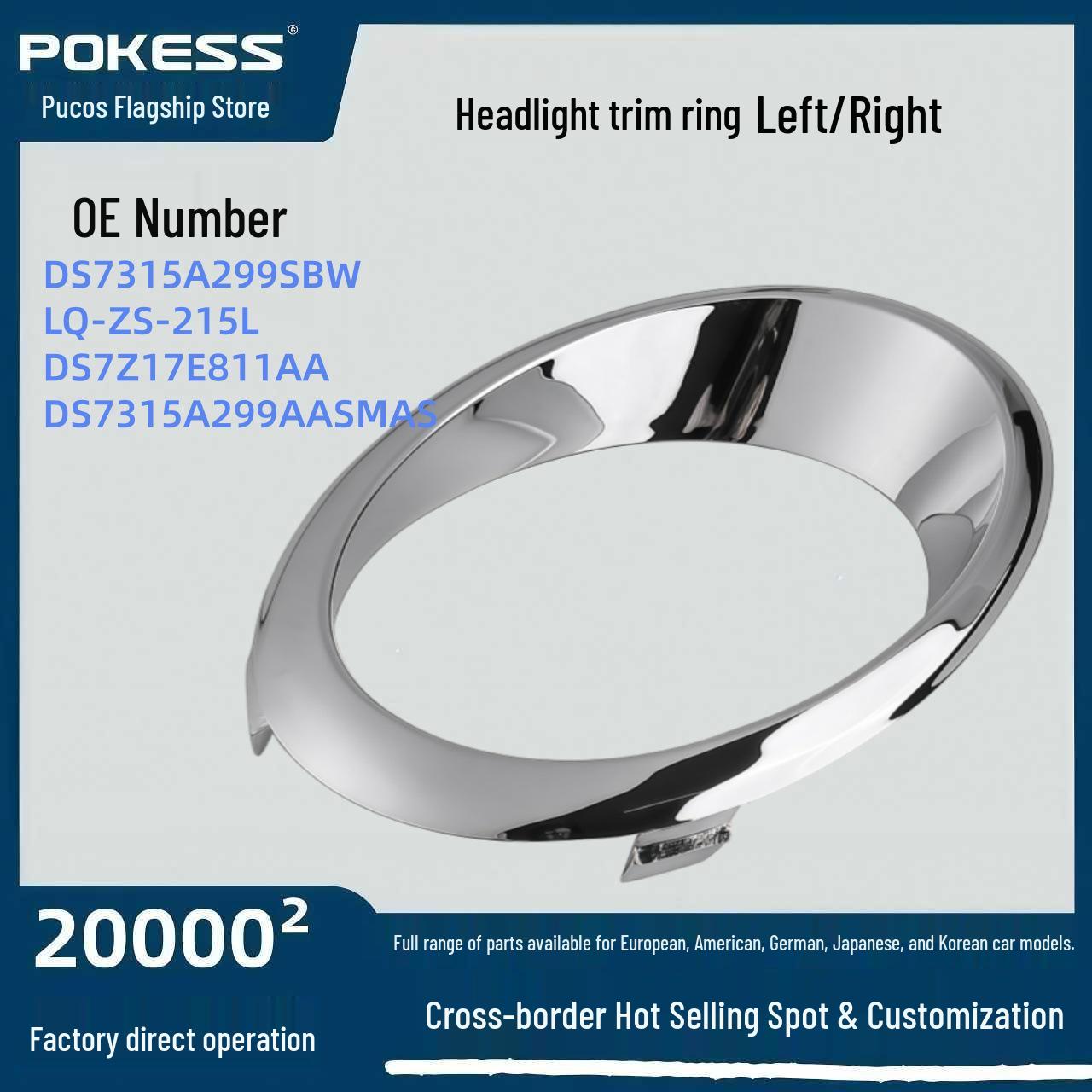 Fog Light Trim Ring for Ford (Left/Right) - Model DS7315A298SBW/DS7315A299SBW Fog Light Trim Ring Right