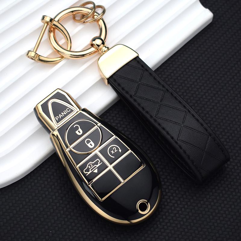 Tpu Key Fob Cover Fit For Chrysler Town & Country Grand Voyager Key Fob Case Fit For Dodge Dart Grand Caravan Fit For Jeep Grand Cherokee Cap