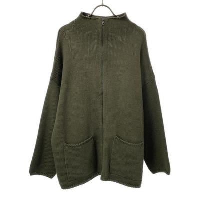 MAX&CO Made In Italy Knit Jacket S Khaki Zip Up Women Used