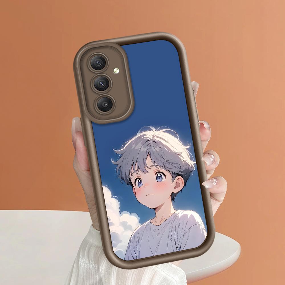 

Мягкий силиконовый квадратный чехол с рисунком лестницы для телефона, полное покрытие, противоударный защитный резиновый чехол для камеры для Samsung Samsung S23 FE коричневый