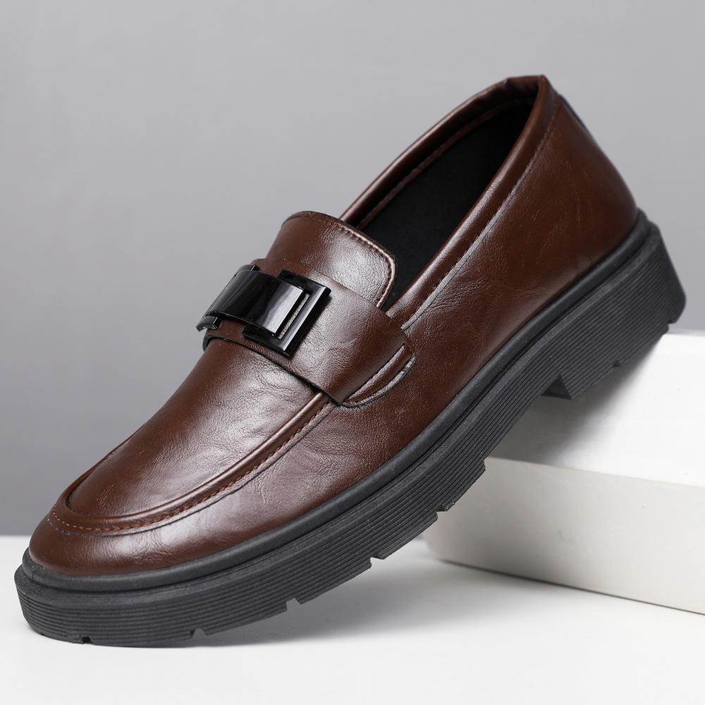 Casual Men's Shoes Doudou Shoes Men's Autumn New Breathable Soft Leather Soft Sole One Pedal Driving Casual Leather Shoes