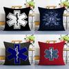 E-EMT EMS Ambulance Pillow Case Sofa Short Plush Double-sided HD Printing Room Home Office Gift Cushion Cover