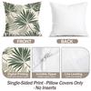 4 Pcs Retro Green Monstera & Palm Leaf Design Single-Sided Printed Pillowcase Cushion Cover For Living Room, Bedroom, Car