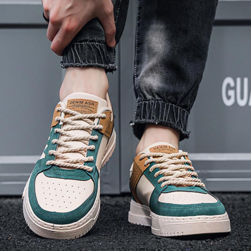 Fashion Breathable Men's Sport Shoes New Top Quality Casual PU Leather Shoes Men Sneaker 2024 Spring Boys Student Tenis Sneakers Zapatos