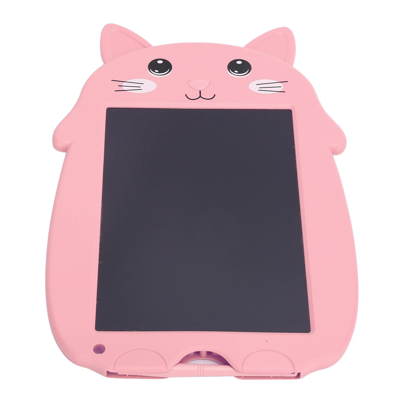 

9-дюймовый ЖК-планшет для письма, мультяшный кот, цифровая доска для рисования с замком против стирания для детей(розовый ) розовый