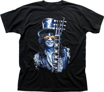 Slash Les Paul Guitar Black Printed T-shirt OZ9414