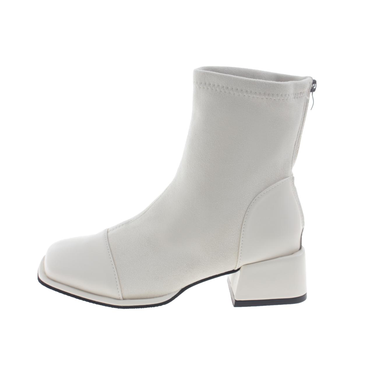 

Fashion Women Chunky Ankle Chelsea Boots Designer Mid Heels Walking Shoes 2024 Winter New Brand Pumps Square Toe Dress 35