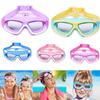 Lunettes de natation pour enfants avec bouchons d'oreilles PC Anti-buée Lunettes de natation Ak2191 Rose Blanc Style Boîte
