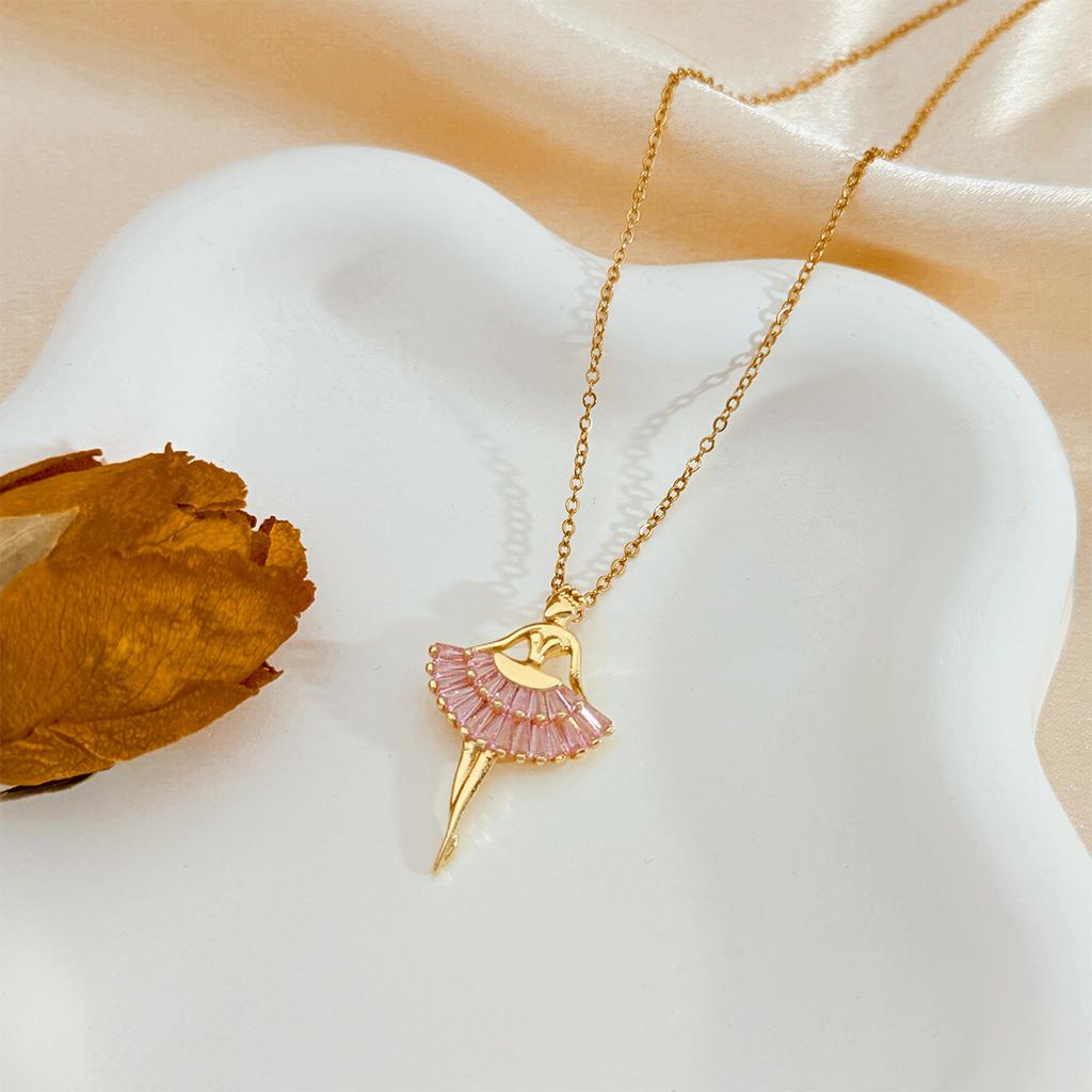Necklace, Ballet Girl, Elegant and Beautiful Style, Necklace with Design Sense, Collar Chain, Neck Chain Accessory