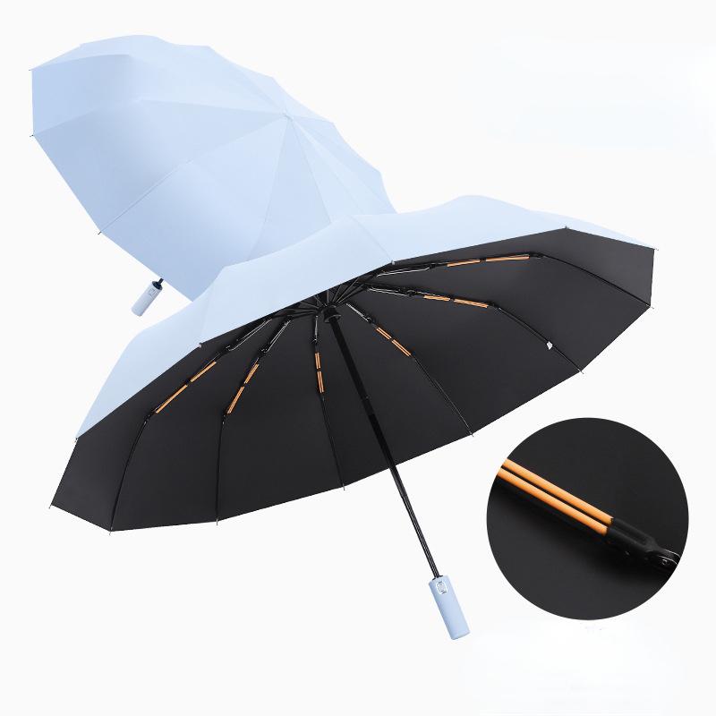 Windproof anti-UV Fully Automatic Large Umbrella 3 Folding Ribs Double Umbrella Travel Rain Men Women Umbrellas UPF Gift