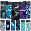 Cartoon Print Phone Case For Samsung Galaxy Z Flip3 Flip4 Flip5 PC Bumper Shell For Z Flip 3 4 5 Black Hard Folding Back Cover