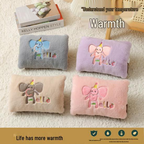 Oppladbar tegneserie plysj håndvarmer - Avtakbar og vaskbar, Eksplosjonssikker elektrisk varmtvannsflaske (2025)