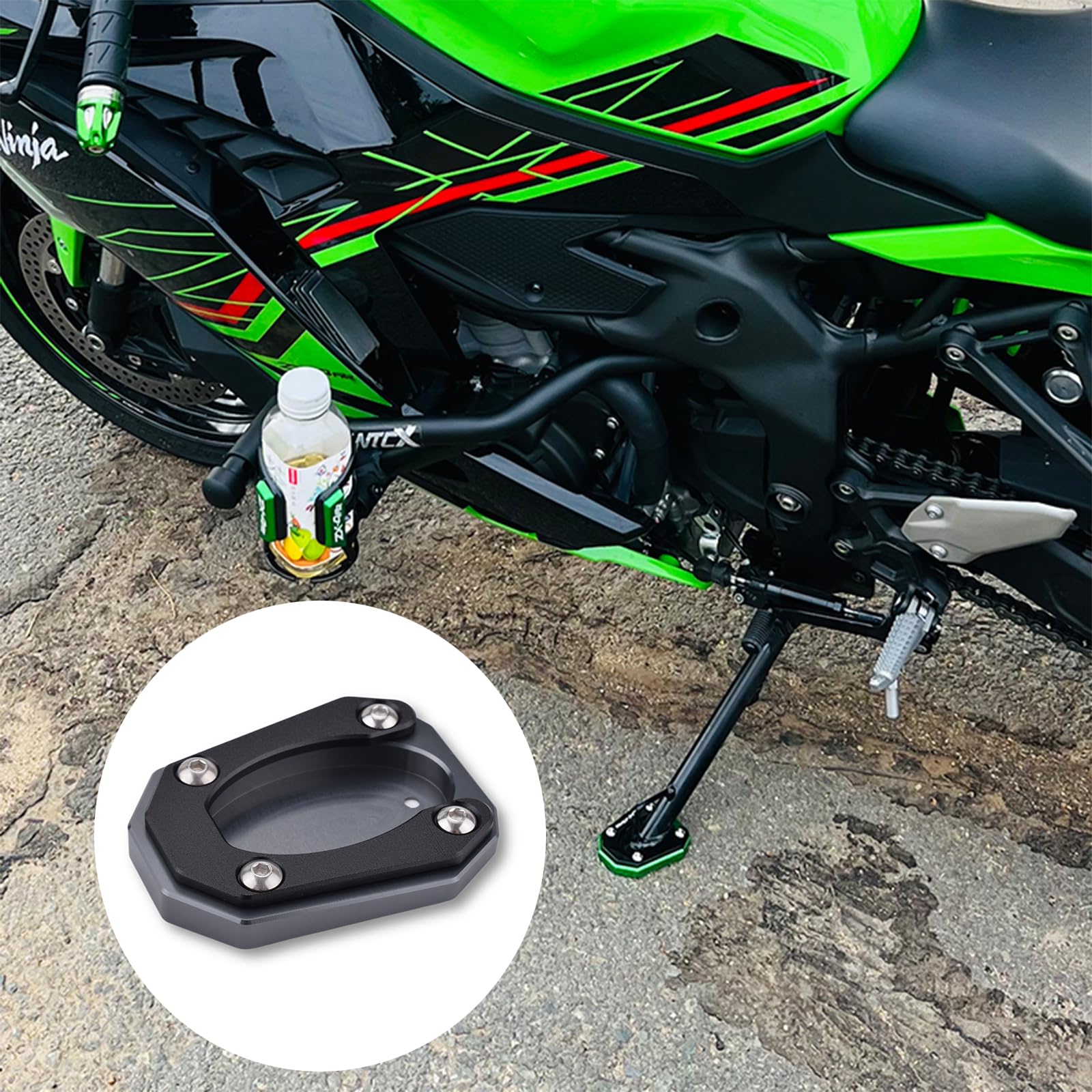 

Пластина боковой подставки для мотоцикла для Kawasaki Eliminator 400 (2023-) Ninja 400 Z400 (2018-2023 гг.) Ниндзя чёрный