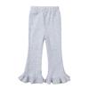 Girls Spring Autumn Stretch Cotton Ribbed Flare Pants Retro Versatile Bottoms