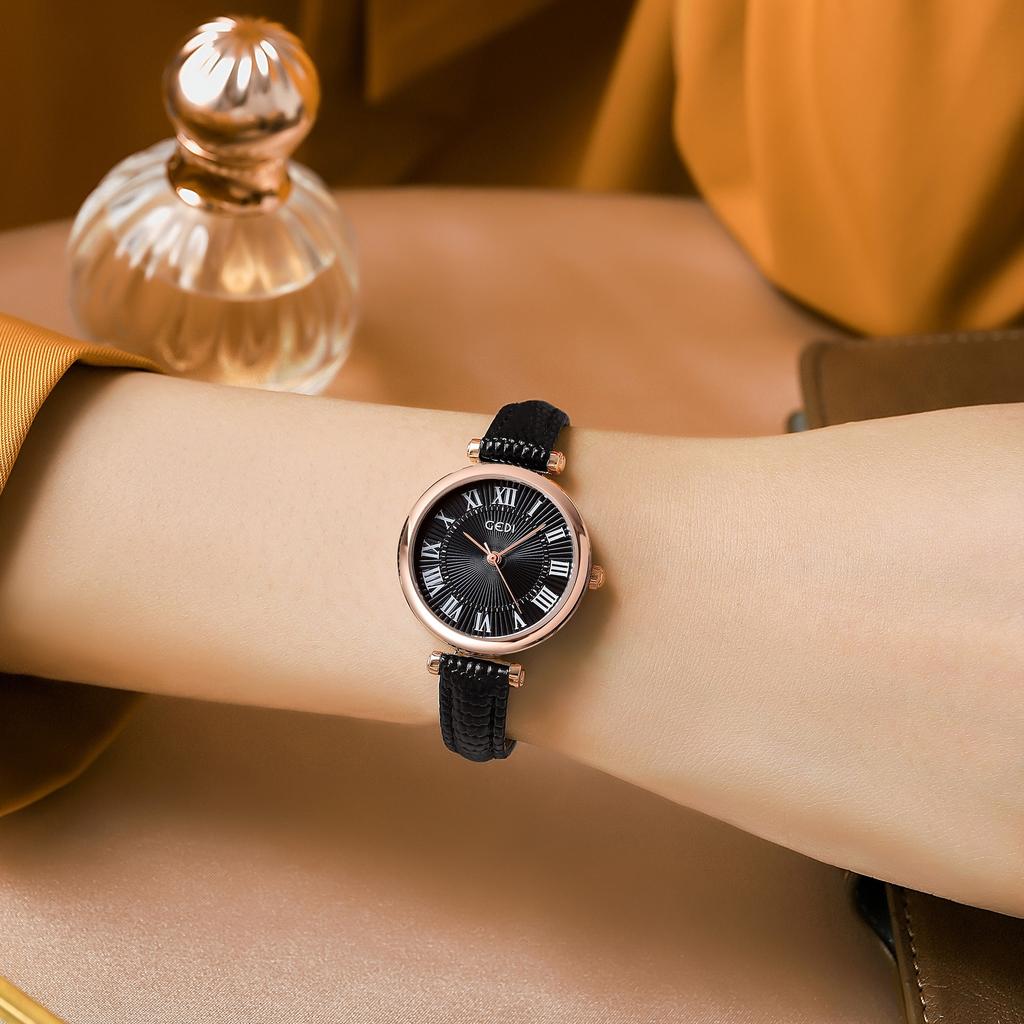 Retro Style Women'S Watch Small Plate Light And Thin Student Exam Watch Waterproof Quartz Belt Watch