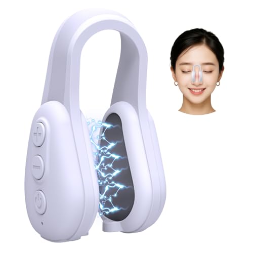 Nose Beauty Device, EMS Nose Beauty Device with Nose Clip, Nose Clip, Nose Shaper, Nose Lifter, Nose Trainer, Low-Frequency Pulse, 6 Modes, 10 Adjusta