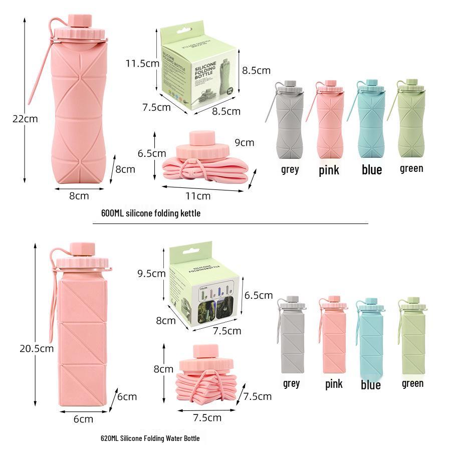 Creative High-Temperature Resistant Silicone Folding Water Cup - Portable, Large Capacity Travel Sports Bottle
