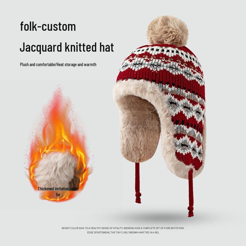 Japanese Faux Rabbit Fur Lei Feng Hat: Warm, Fleece-Lined, Ear-Protecting Winter Hat for Cycling & Skiing