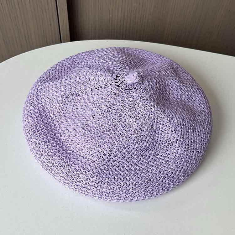 Light plate thin beret women's summer woven breathable bud hat versatile shopping sweet and gentle painter hat
