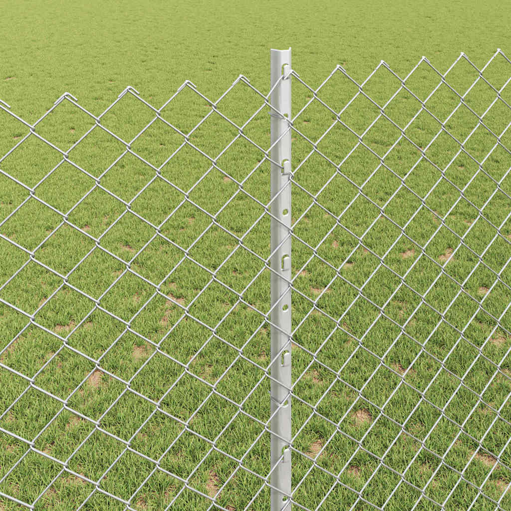 Chain Link Fence with Posts 10 x 1.4 m (W x H) Hot Dip Galvanized Steel