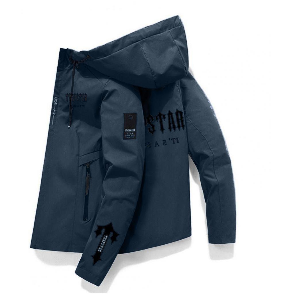 Winddichte Unisex-Winterjacke mit langen Ärmeln und Buchstaben-Aufdruck