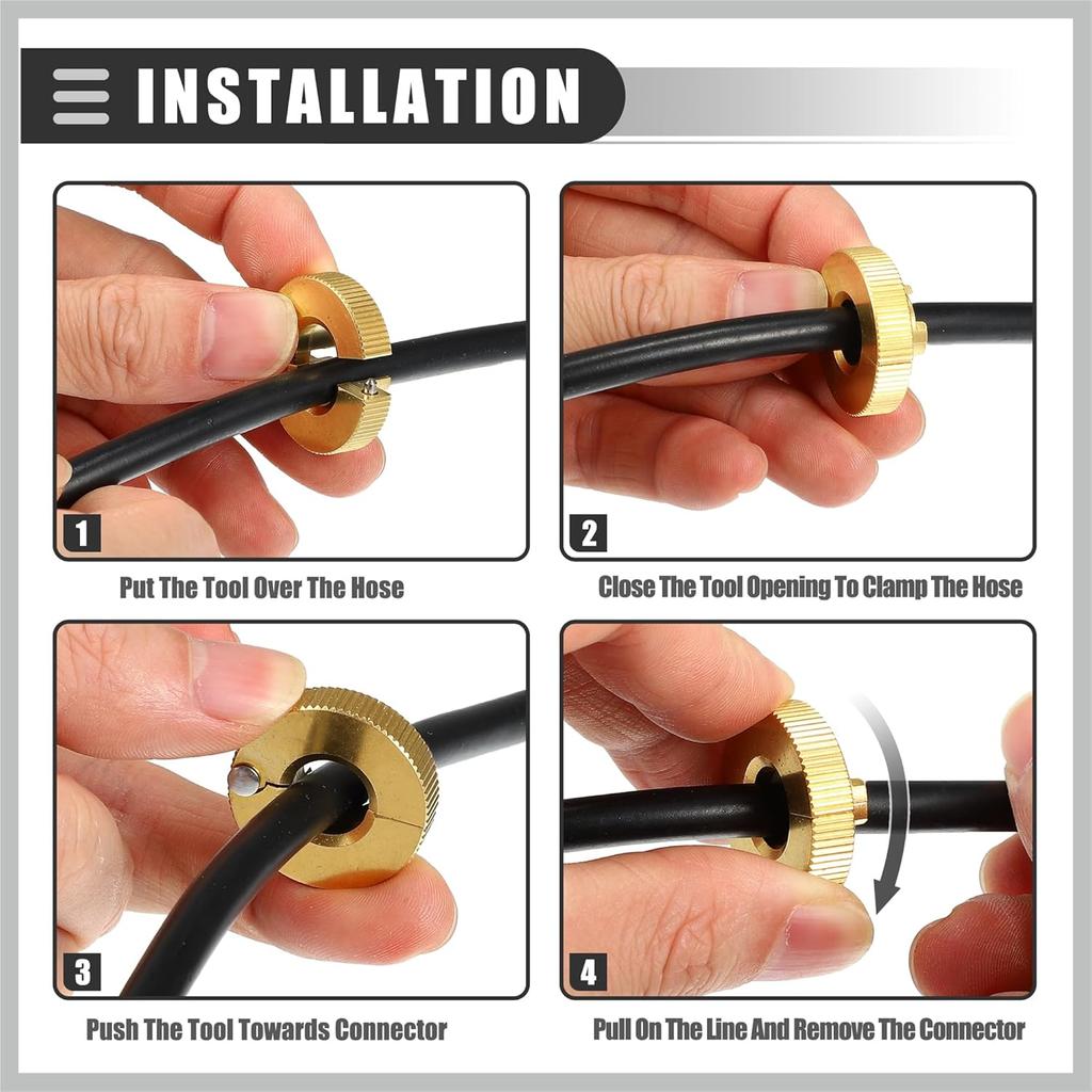 Universal 3/8 Oil Fuel Line Disconnect Tool, Transmissions Radiators Oil Cooler Lines Disconnect Tool, 3/8 Inch, Aluminium, 22930, Gold Tone