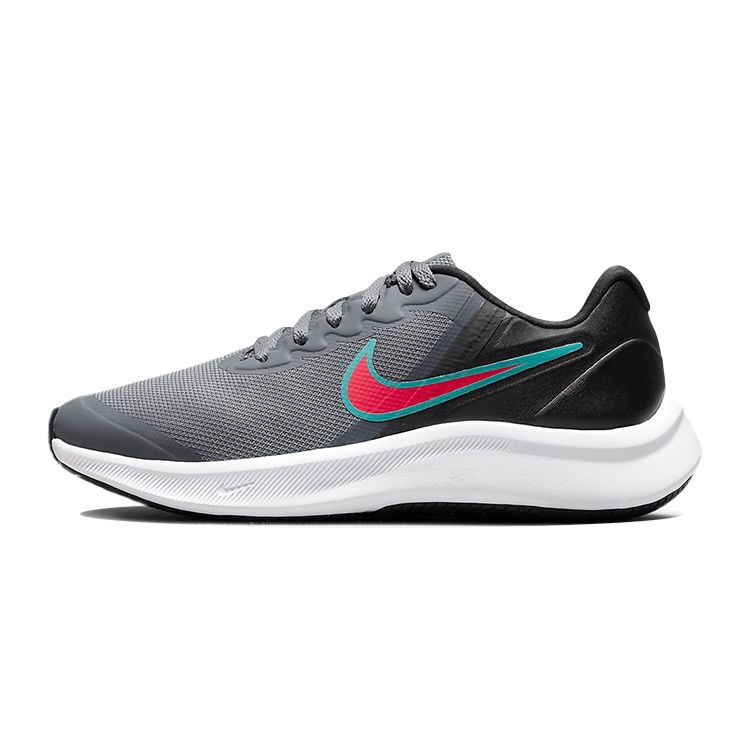 

Nike Star Runner 3 GS Smoke Grey Siren Red Kids Sneakers Black DA2776-008 37.5