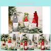 Charming Forest Santa Burlap Wine Bottle Bag For Festive Holiday Decorations