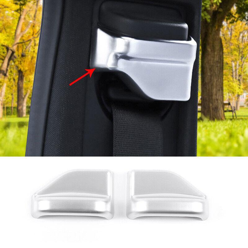 For 2016- Mercedes-Benz GLC Silver ABS Seat Belt Adjustment Cover Trim 2PCS