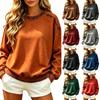 Women's Casual Long Sleeve Color Sweatshirt Top for Everyday Wear