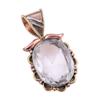 Natural Crystal Quartz 925 Solid Sterling Silver Gift TwoTone Pendant 1.25" C8T82