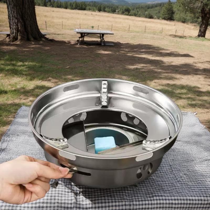 Portable Stainless Steel Alcohol Stove With Temperature Control Camping Stove Picnic Cooking Durable Structure